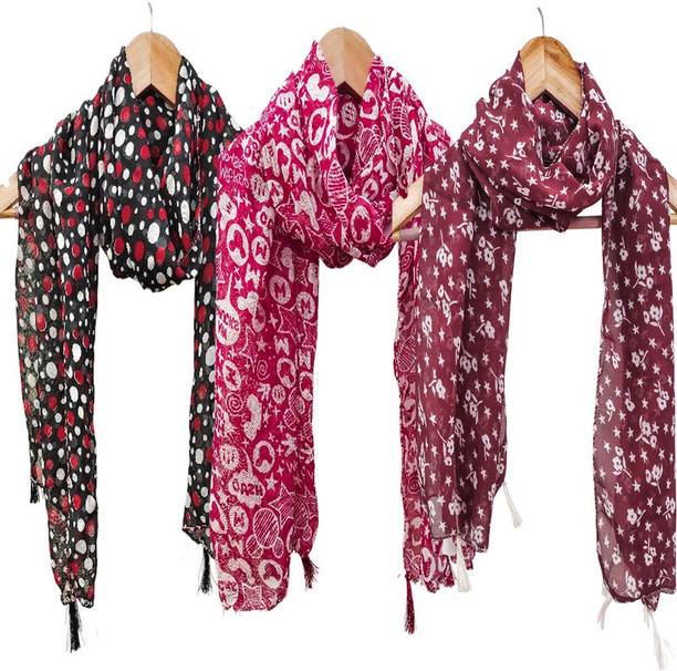 URGEN Georgette Floral Print Women Dupatta