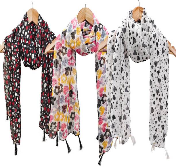 URGEN Georgette Floral Print Women Dupatta