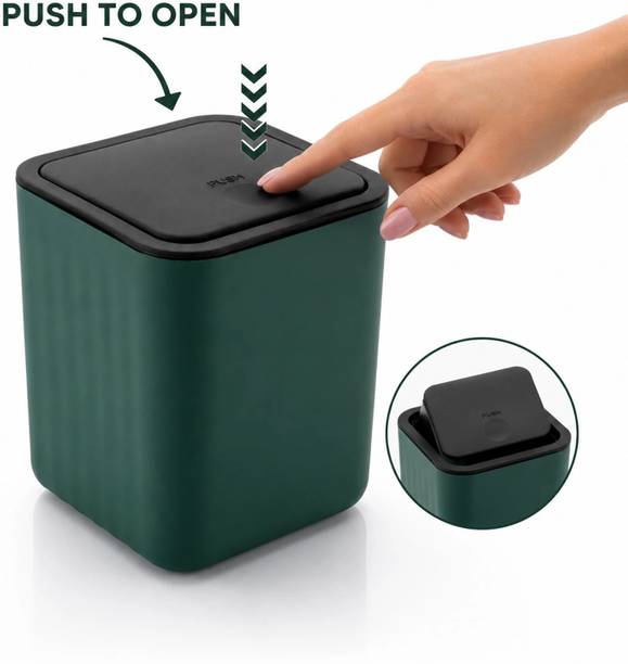 EliteCart Designer Push Lid Dustbin | Plastic Garbage Bin for Home, Office & Bathroom Plastic Dustbin