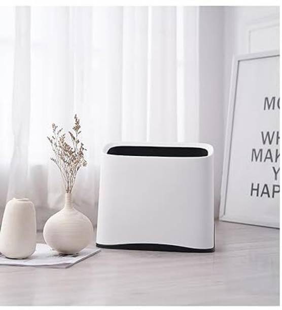 SUKHAD Mini Countertop Trash Can – Compact Desktop Waste Basket, White Small Size Plastic Dustbin