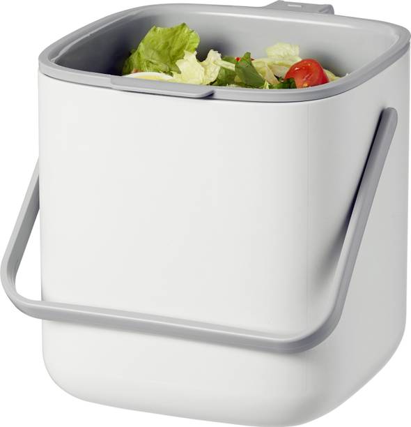 Litem Food Waste Bin | 2.6L | Countertop Basket | Drainage & Handles for Convenience Plastic Dustbin