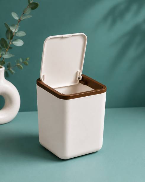 EliteCart Compact Push Lid Waste Bin | Durable Plastic Dustbin for Kitchen & Office Plastic Dustbin
