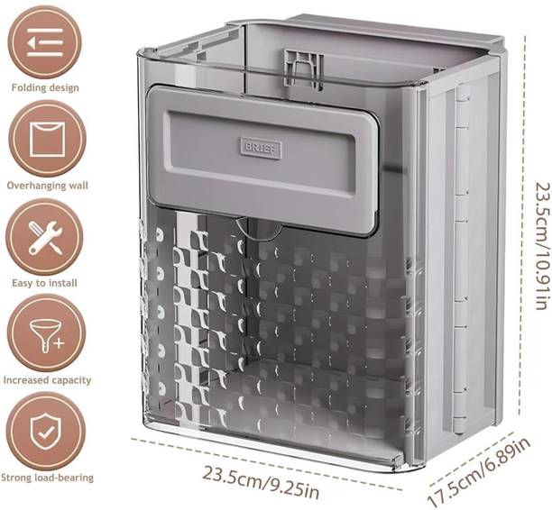 Culture Creative Acrylic Kitchen Waste Bin with Foldable Design PP (Polypropylene) Dustbin
