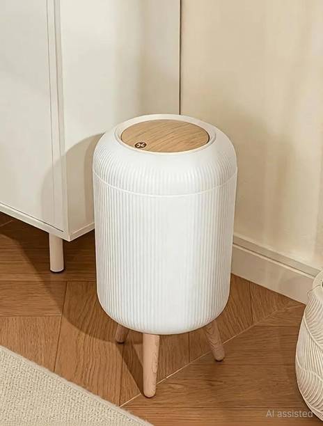 Smarty shoppers DUSTBIN-WHITE-10L Plastic Dustbin