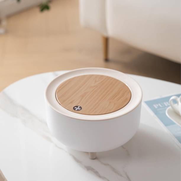 Fydyr Compact Desk Trash Can with Lid Small Waste Bin for Workplace Room Desk Plastic Dustbin