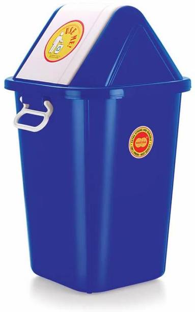 NUVIO Dustbin for Home, Compact Plastic Waste Bin Blue 27.8L× 27.8W × 46.6 h cm , 14L Plastic Dustbin