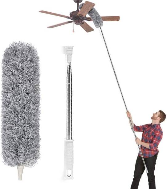 ZARQITO Microfiber Duster 100 inch ExtensionPole with Cleaning Ceiling Fan High Ceiling Wet and Dry Duster