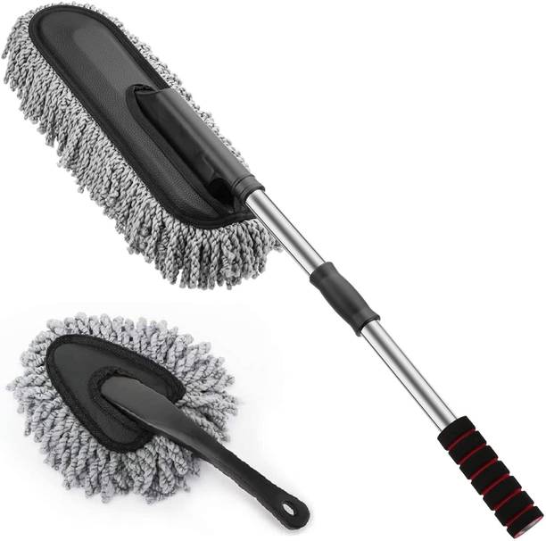 iweike Car Cleaning Brush Mop Adjustable Car Duster Wet and Dry Duster Set (Pack of 2) Wet and Dry Duster