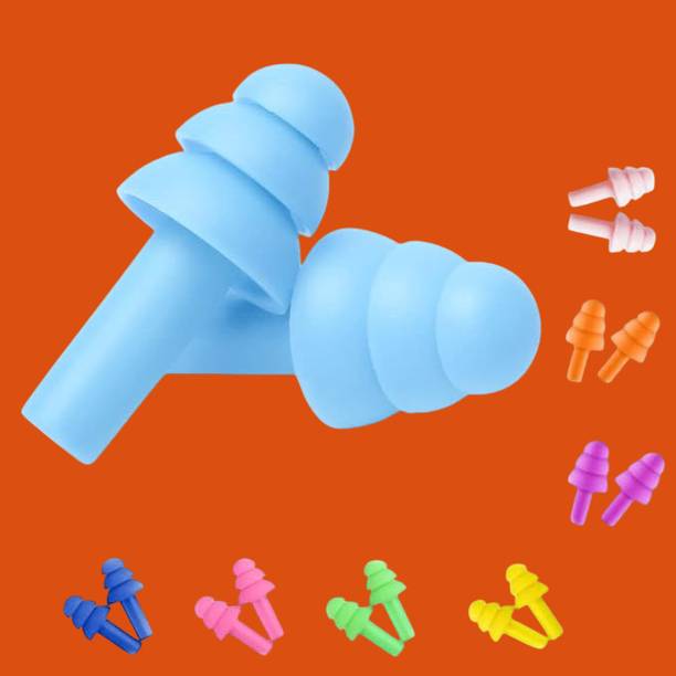 Naridream 4 Pairs Ear Plugs Soft Silica Gel Noise Reduction-Random Color (Multicolor)-J1 Ear Plug