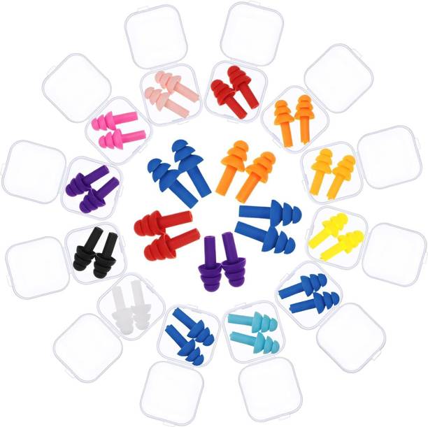 Eltihr 24 Pair Ear Plugs for Sleeping Noise Cancelling,Reusable Silicone Sound Blocking Ear Plug & Nose Clip