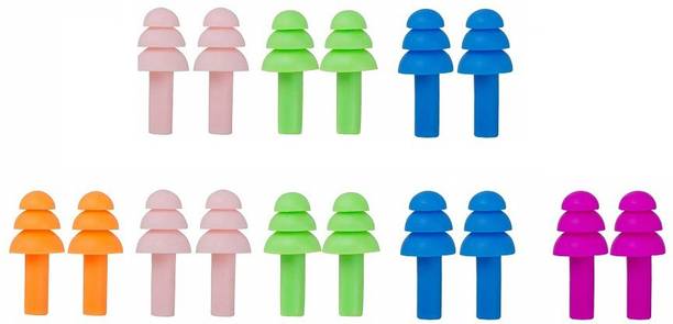 QEQEQ Ear Plugs Soft Silica Gel Noise Reduction 8 Pairs - Random Color Ear Plug