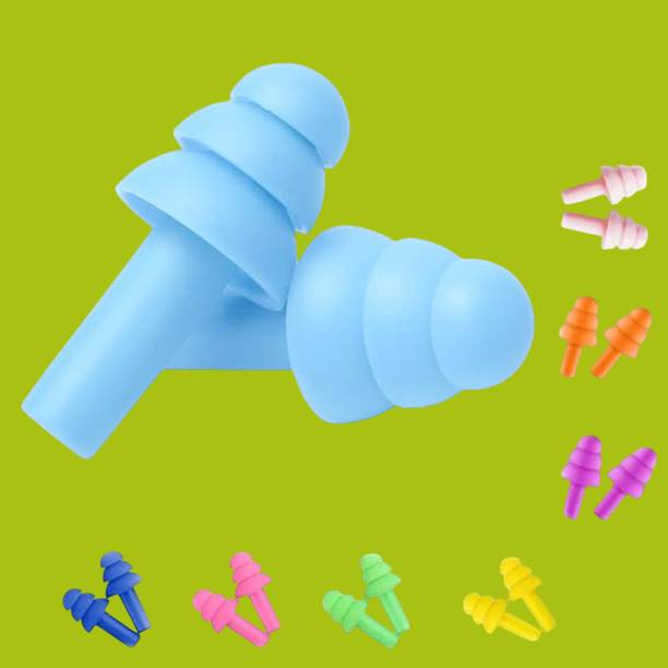 Naridream 4 Pairs Ear Plugs Soft Silica Gel Noise Reduction-Random Color (Multicolor)-R1 Ear Plug