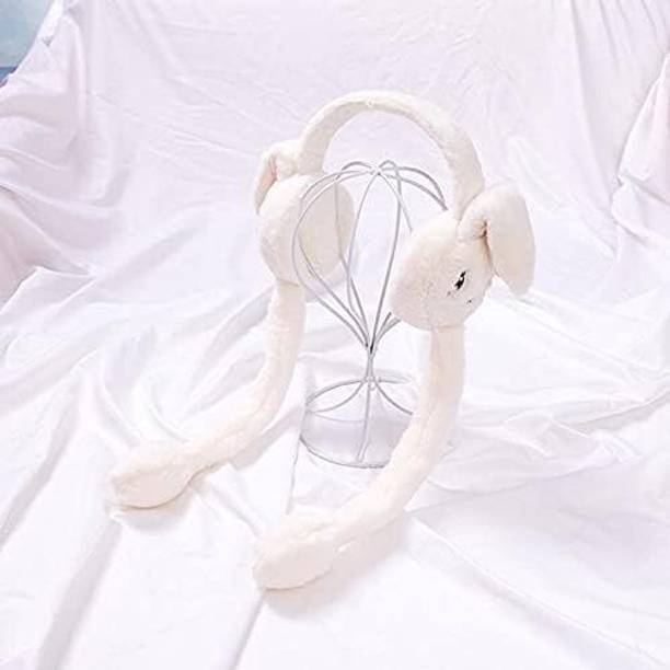 CATALOON Rabbit Bunny Design Soft Foldable Ear Moving Earmuff for Girls & Boys Ear Muff