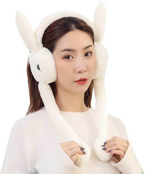 CATALOON Rabbit Bunny Design Soft Foldable Ear Moving Earmuff for Girls & Boys Ear Muff