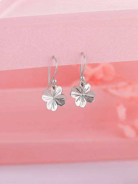 925 Silver Petals Earring|dangler to girls|Lifetime Plating|6 Month Warranty Silver Drops & Danglers