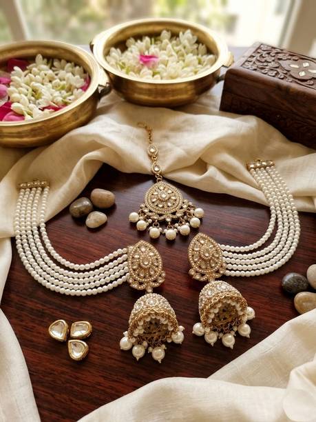 Stylish Earrings for Women and girls Brass Chandbali Earring