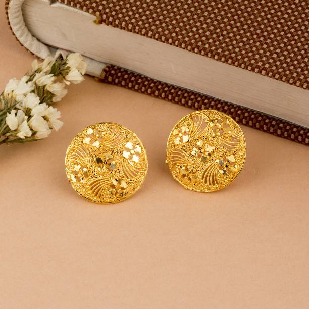 SPARGZ Spargz Round Alloy Festive Wear Gold Plated Tops Earring For Women Alloy Stud Earring
