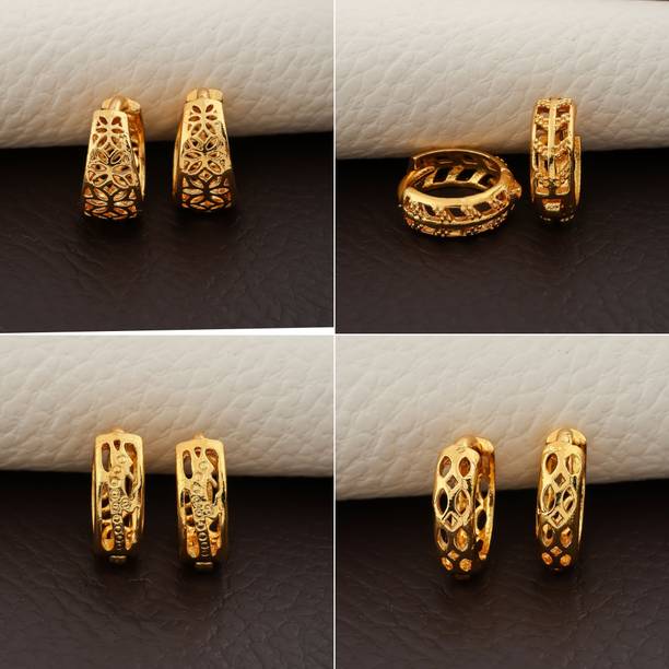 Stylish Earrings Combo Set for Women Brass Huggie Earring
