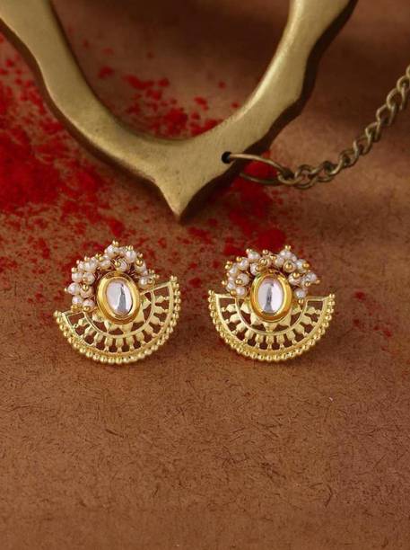 Veerangana Gems Adorned Earrings Brass Stud Earring