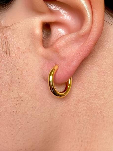 NANDANA COLLECTIONS Pair of Mens Golden Set Stylish Brass Stud Earring