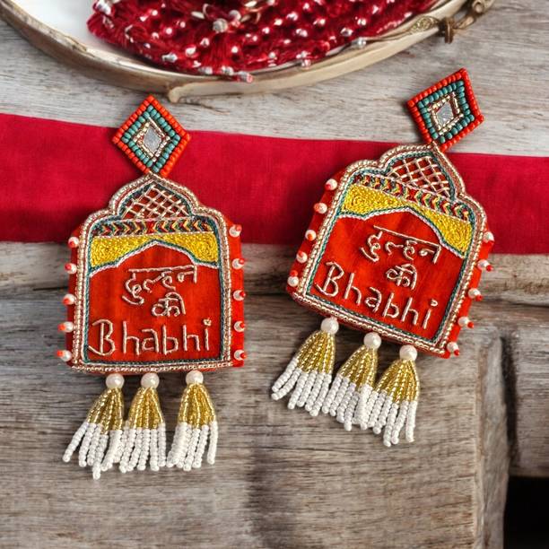 Triyama 'Dulhan Ki Bhabhi' Handmade Earrings Fabric Tassel Earring