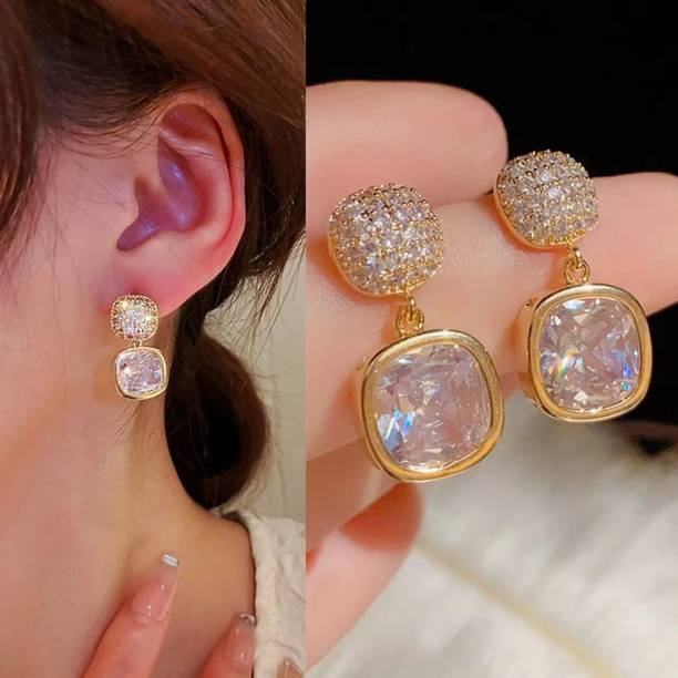 Luxury style Crystal Earnings Alloy Drops & Danglers