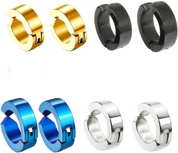 MEENAZ Earrings for boys men girls women golden black bali silver ear rings combo gents Alloy, Brass, Copper, Metal, Stainless Steel, Sterling Silver Clip-on Earring, Stud Earring, Tunnel Earring, Earring Set, Hoop Earring