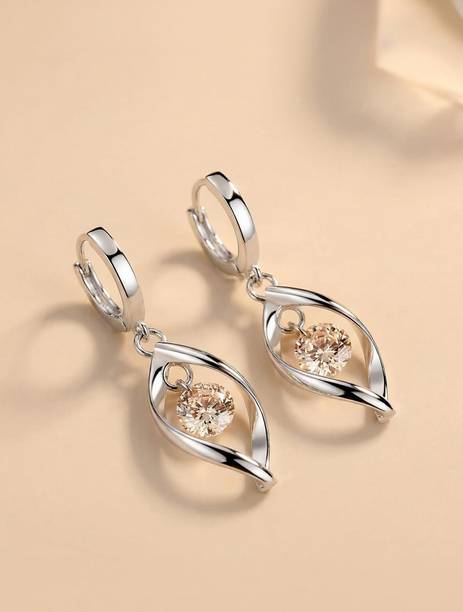 Gorgeous Swiss Diamond Drop Earrings For Women & Girls Swarovski Zirconia Metal Drops & Danglers