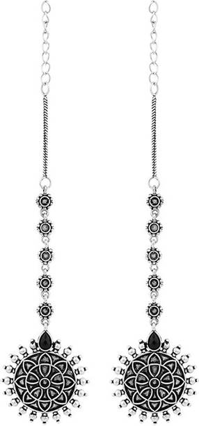 Leela Elegant Drop Earrings Crystal Brass Stud Earring