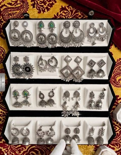 Trending 16 pair earring box with earrings Stainless Steel Jhumki Earring, Earring Set
