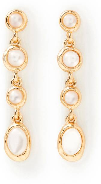 Faux pearl drop earrings in white Alloy Drops & Dangler...