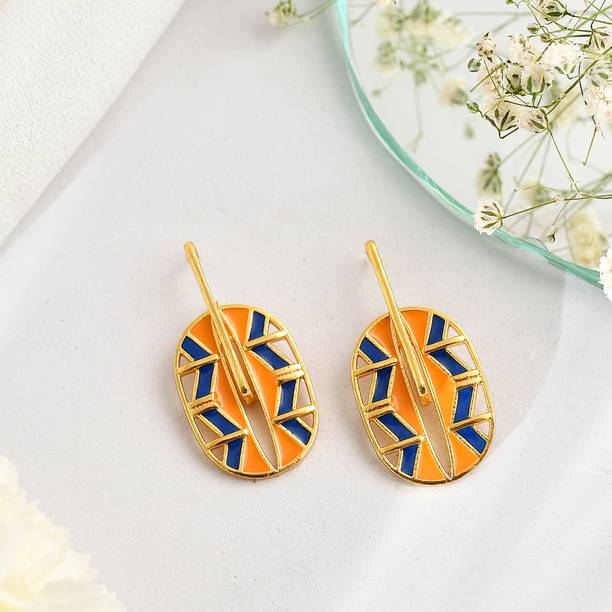 Zulu Desta Interlinked Earrings Brass Drops & Danglers