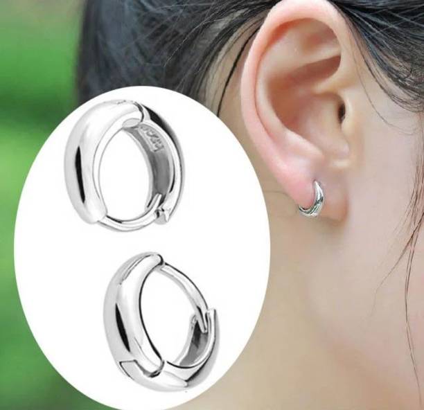 Trendy Silver Unisex Hoop Earrings Alloy Hoop Earring