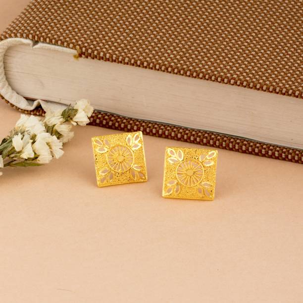 SPARGZ Spargz Square Alloy Festive Wear Gold Plated Tops Earring For Women Alloy Stud Earring