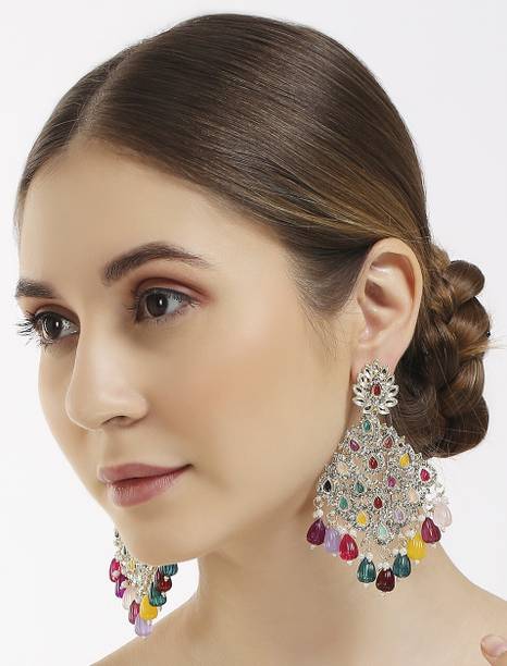 SATRANGI JEWEL SATRANGI JEWEL STATEMENT DESIGNER EARRINGS Crystal Alloy Tassel Earring