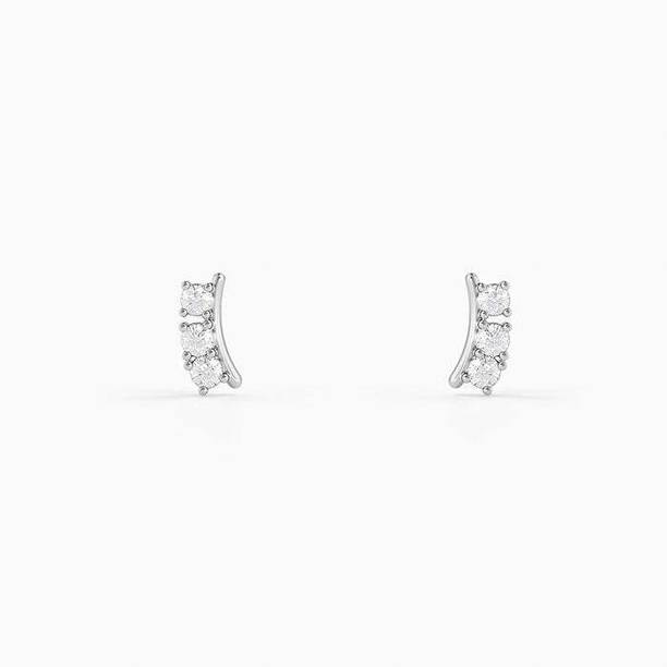 Silver Norelle Stud Earrings Zircon Sterling Silver Stud Earring, Rhinestone Studs
