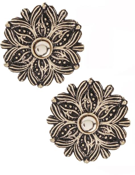 Anuradha Rose Gold Finish Designer Tops Earrings Set For Women &amp; Girls Alloy Stud Earring