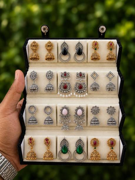 Stylish Ear Rings for Women and Girls Combo Pack Beads Alloy Jhumki Earring