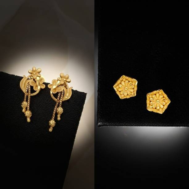 Gold Plated Ethnic Earrings Combo for Women Brass Drops & Danglers, Stud Earring