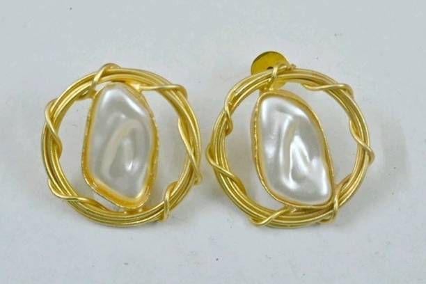 KUMAR White sea Brass Earring Set