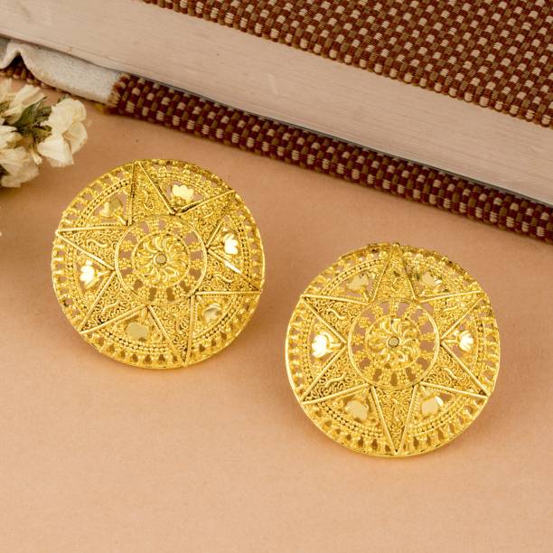 SPARGZ Spargz Round Alloy Festive Wear Gold Plated Tops Earring For Women Alloy Stud Earring