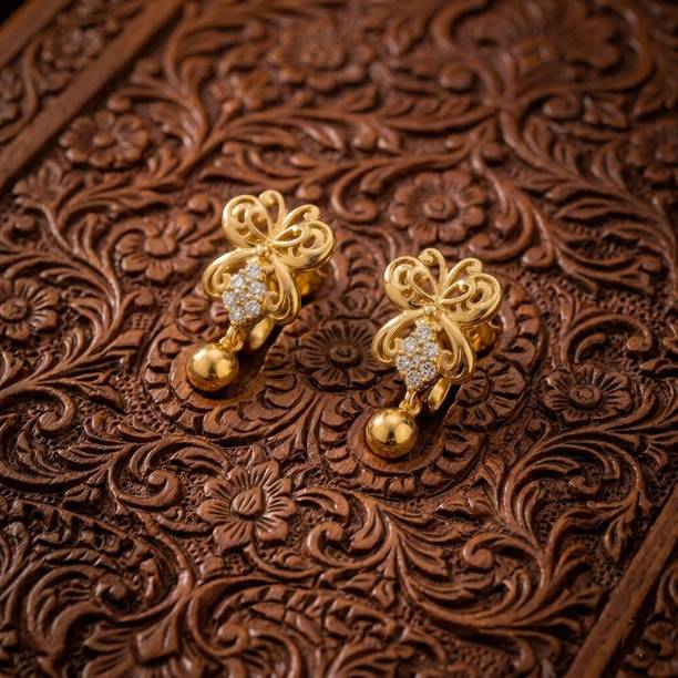Stylish Earrings for Women and Girls Diamond Brass Clip-on Earring