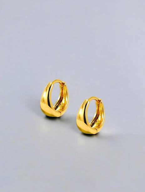 Gold Plated Bali Earrings Alloy Huggie Earring, Hoop Earring