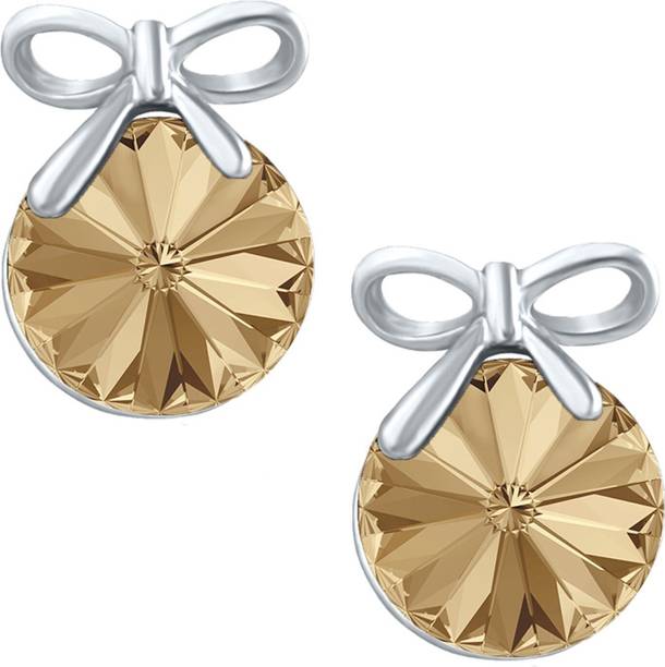 Earrings with Brown Swarovski Crystals Alloy Stud Earring