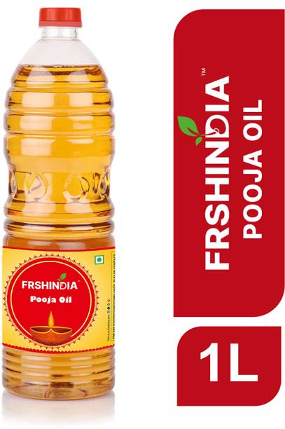 frshindia Divine Glow Pooja Oil: Illuminate Your Prayers with Purity | 1L Sesame Oil Plastic Bottle