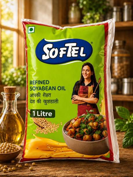 SOFTEL Refined Soyabean Cooking Oil 1L Premium Healthy Edible Oil Pouch Soyabean Oil