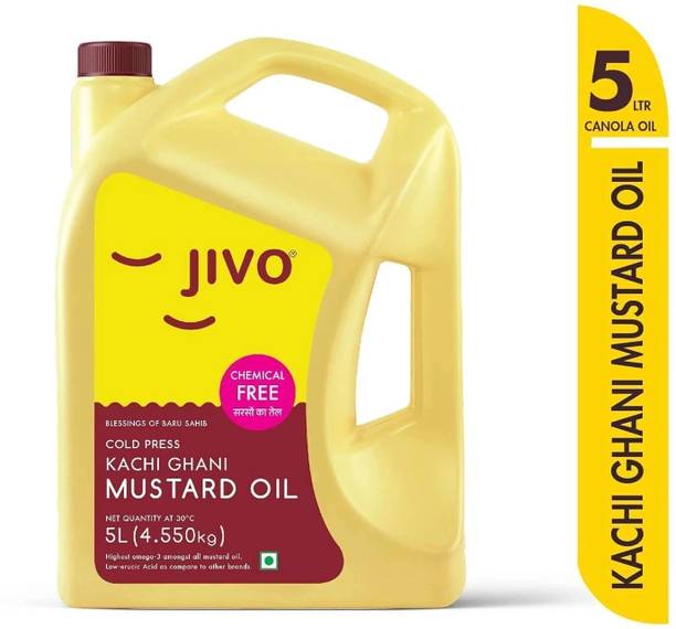 JIVO Cold Pressed Pure Cooking Mustard Oil Can