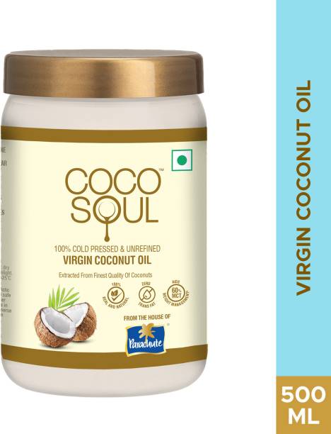 Coco Soul Cold Pressed Unrefined Daily Cooking Multipurpose Usage - Makers of Parachute Coconut Oil Jar