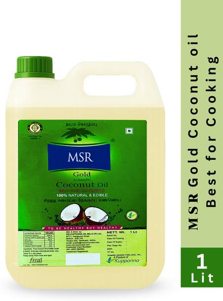 MSR Coconut Oil |Pure & Natural Ingredients |Unrefined |Use for Cooking, Hair & Skin Coconut Oil Can