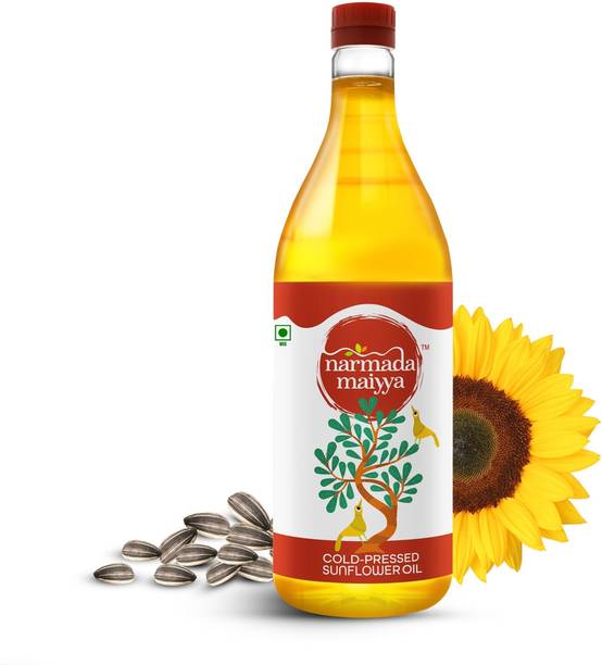 Narmada Maiyaa Cold Pressed Sunflower Oil 1 Litre | High in Antioxidants, Delicious & Healthy Sunflower Oil PET Bottle